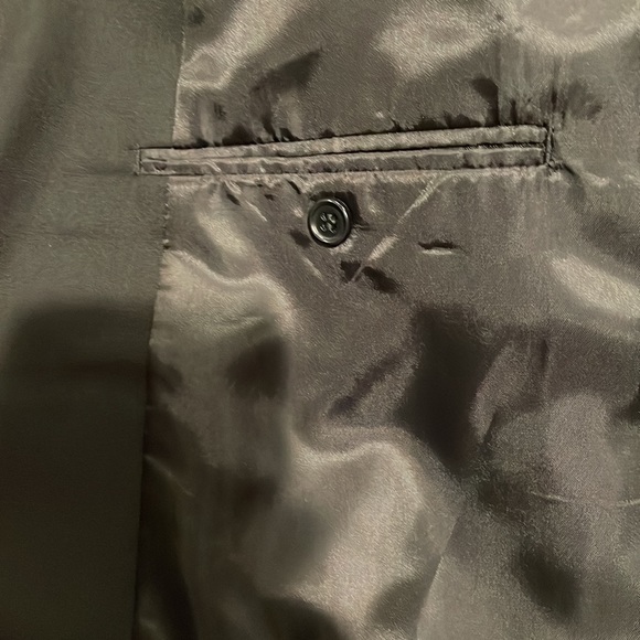 CHAPS Black Italian Suit Wool Blend BlazerMens 44L GREAT BUTTONS - Picture 6 of 10